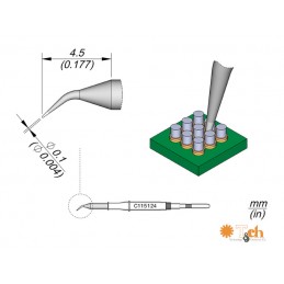 CARTUCHO CÓNICO CURVADO 0.1 MM