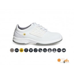 ZAPATO ESD BLANCO CORDONES